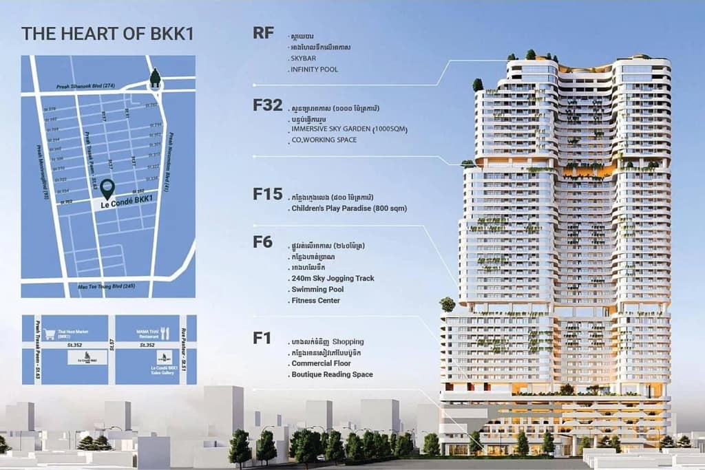 Le Condé BKK1 Phnom Penh Building Details